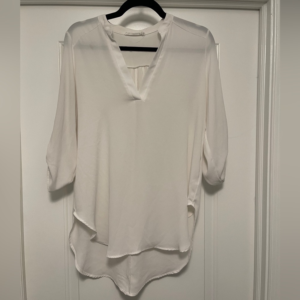 White Lush 3/4 Sleeve Blouse